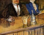 亨利 德 土鲁斯 罗特列克 : At the Cafe The Customer and the Anemic Cashier